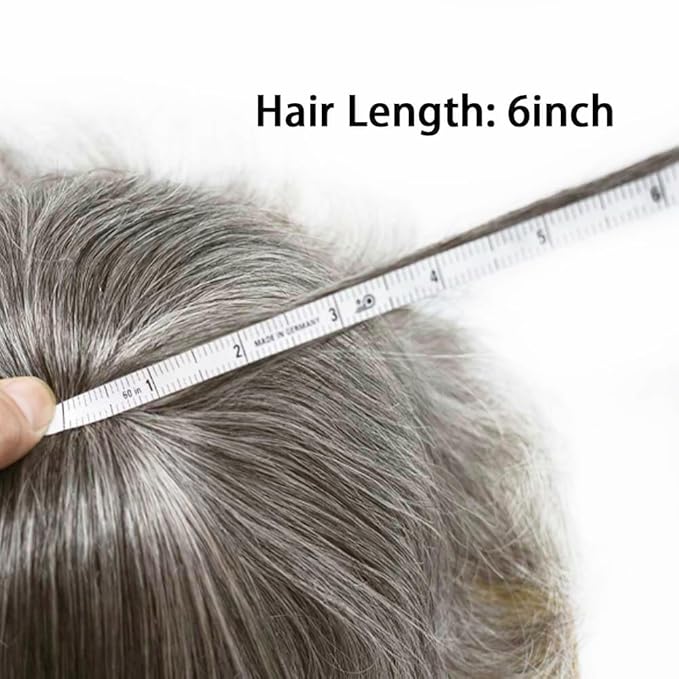 Toupee For Men Real Human Hair System Full Swiss Lace Mens Toupee Lace Hair Piece For Men Hair System Bleached Knots 7x9 120% Medium light density #365 3# DARK BROWN+65% GREY