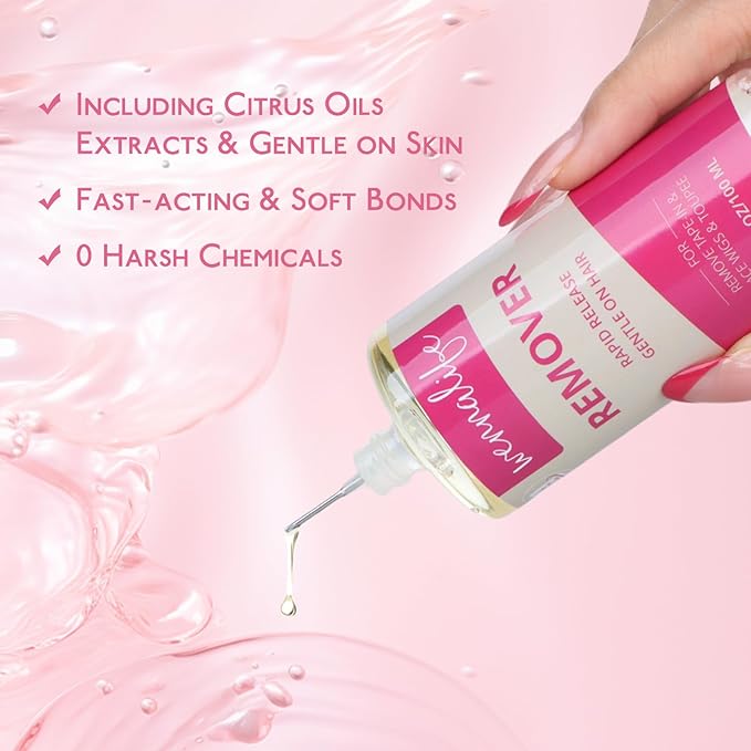 WENNALIFE Tape in Extension Remover 3.38 FL.OZ. (100ML) Fast-Acting Glue Remover for Hair Extensions Wig & Toupee