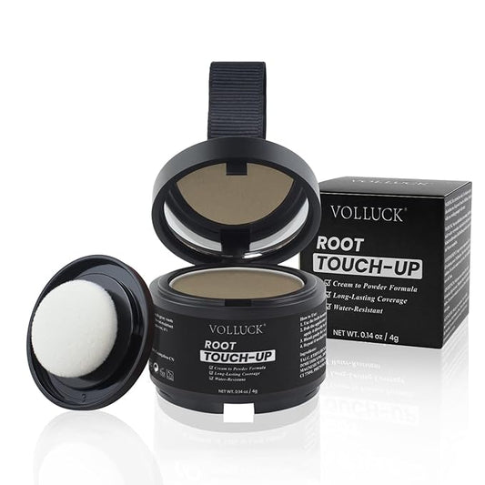 VOLLUCK Hairline Powder Instantly, Root Touch up Powder Hair Color Upgraded, Grey Root Cover up Conceals Hair Loss, Hairline Shadow for Women & Men for Thinning Hair Natural, Sweatproof (Brown)