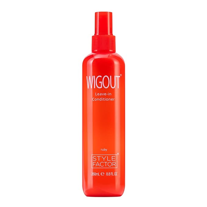 Style Factor WIGOUT Leave-In Conditioner Spray – Lightweight Hydrating & Conditioning Mist Controls Frizz, Adds Shine & Softness For Dry Damaged Hair No-Rinse Formula for All Hair Types - Ruby
