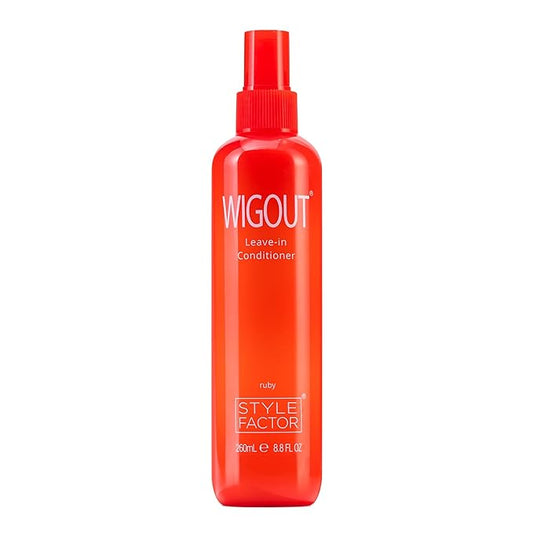 Style Factor WIGOUT Leave-In Conditioner Spray – Lightweight Hydrating & Conditioning Mist Controls Frizz, Adds Shine & Softness For Dry Damaged Hair No-Rinse Formula for All Hair Types - Ruby