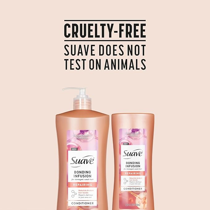 Suave Bonding Infusion Repairing Conditioner 2-Size Bundle, Intense Moisture Restores Shine & Resilience to Weak, Damaged Hair