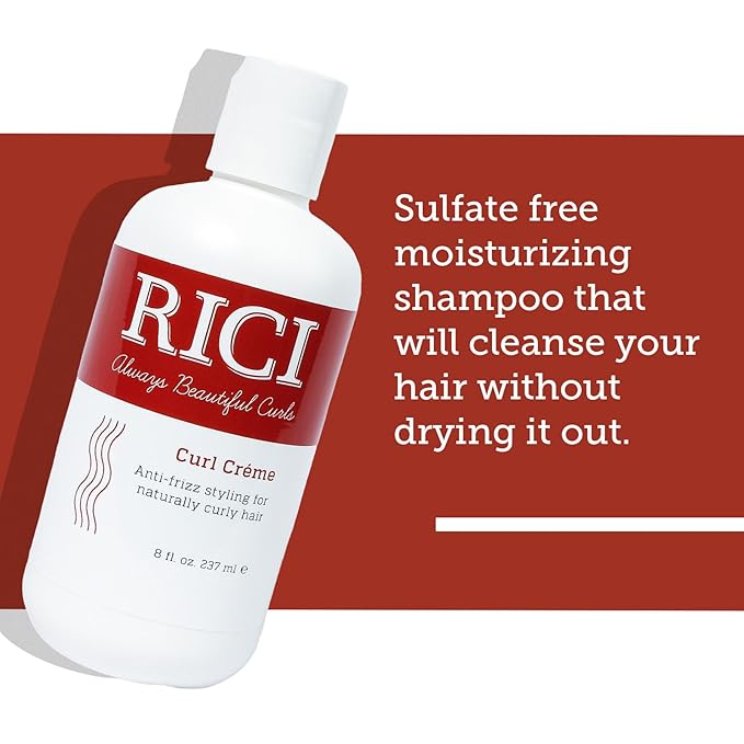 RICI Curl Creme - Anti-Frizz Styling Cream for Naturally Curly Hair (8 fl oz)