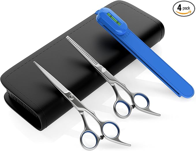 Professional Hair Cutting Kit for Women & Kids - Hair Scissors, Split Ends Trimmer & Bangs Clips - DIY Home Haircut Tools for Precision Cutting, Styling & Trimming