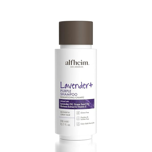 ALFHEIM Lavender+ Purple Shampoo | Neutralizes Brass & Yellow Tones | Sulfate-Free, Color-Safe Formula | For Blonde, Silver & Highlighted Hair | Hydrating & Smoothing | 10.7 oz