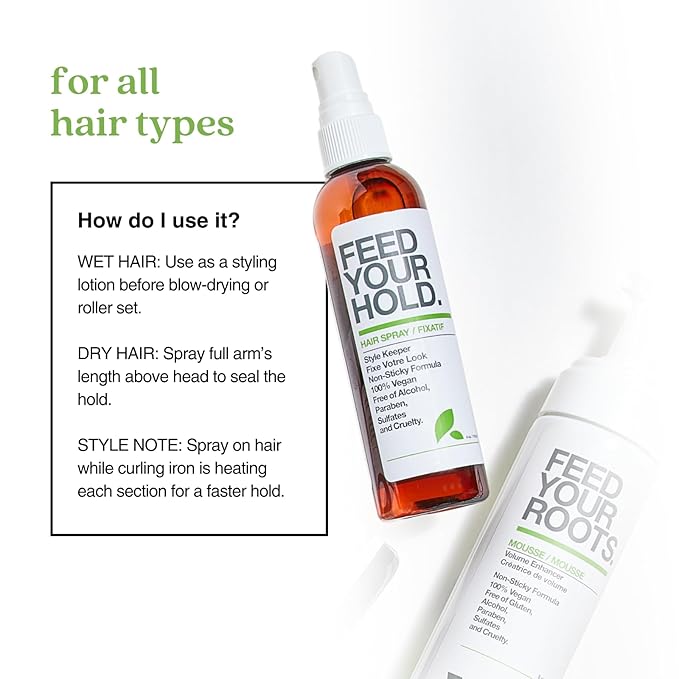 Yarok - Feed Your Hold Hair Spray - Style, Volumize & Moisturize - Natural Medium Hold Hair Spray - Non-Sticky, Aerosol Free Formula - 100% Vegan - Gluten, Sulfate, Paraben & Cruelty Free - 4oz