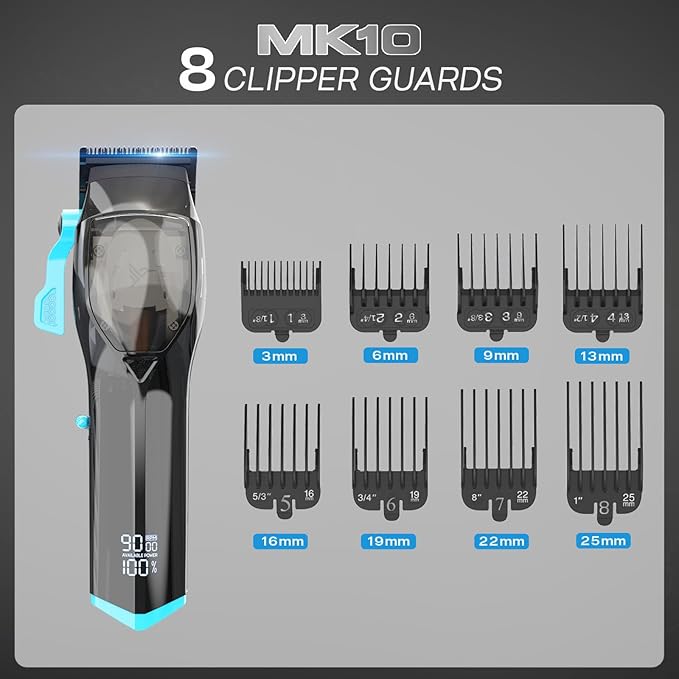HUMMINGBIRD MK10 Pro Series Hair Clippers – 9,000 RPM Brushless Motor, DLC Blade, Cordless USB-C Rechargeable, Super Torque, Professional Barber Clippers, Haircut Kit, Includes Barber Cape & Comb