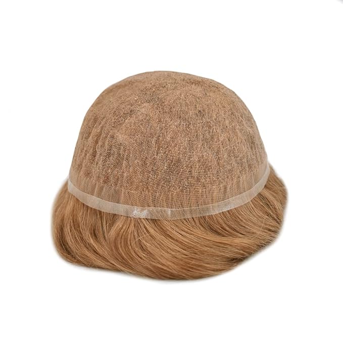 Toupee For Men Real Human Hair System Full Swiss Lace Mens Toupee Lace Hair Piece For Men Hair System Bleached Knots 7x9-90% light density17R#