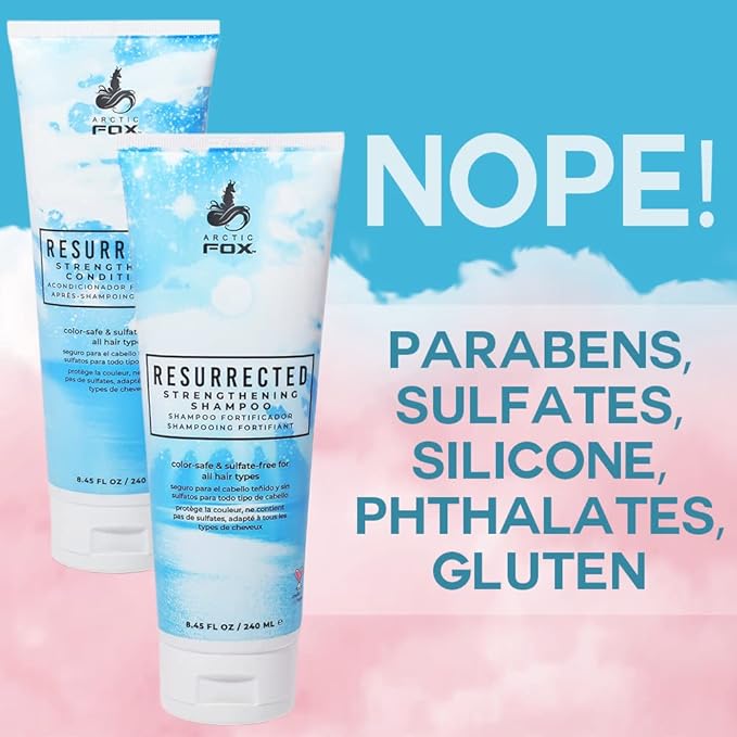 ARCTIC FOX VEGAN & CRUELTY FREE RESURRECTED STRENGTHENING COLOR SAFE & SULFATE FREE SHAMPOO AND CONDITIONER FOR ALL HAIR TYPES (SHAMPOO & CONDITIONER)