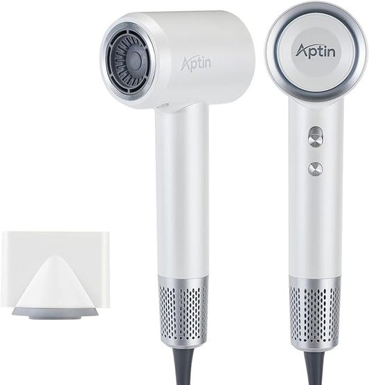 Ionic Hair Dryer, Dual Overheat Protection & Anti-Static Ion Care, High-Speed Wind, Low Noise, 2 Heat & 2 Speed Settings, Durable PA+Glass Fiber Shell, Lightweight with Concentrator Nozzle