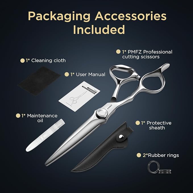 5.5" Hair Cutting Scissors Professional Barber Scissors, Hair Cutting Shears with 440C Steel - 60HRC Hardness Extremely Sharp with Ergonomic for Salon & Home Use (5.5'' Professional Hair Shears)