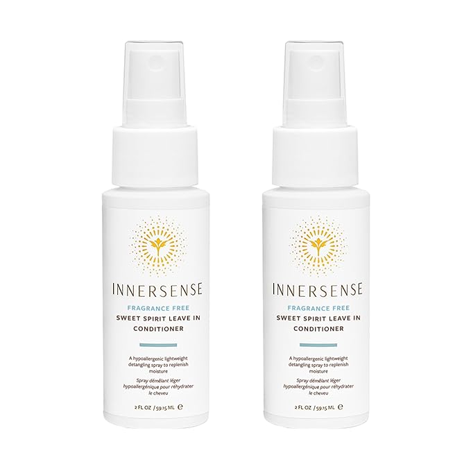 INNERSENSE Organic Beauty - Fragrance-Free Sweet Spirit Leave-In Conditioner | Detangling, Hydrating, Smoothing | Non-Toxic, Cruelty-Free, Clean Haircare (2 pack - 2 fl oz | 59.1 mL each)