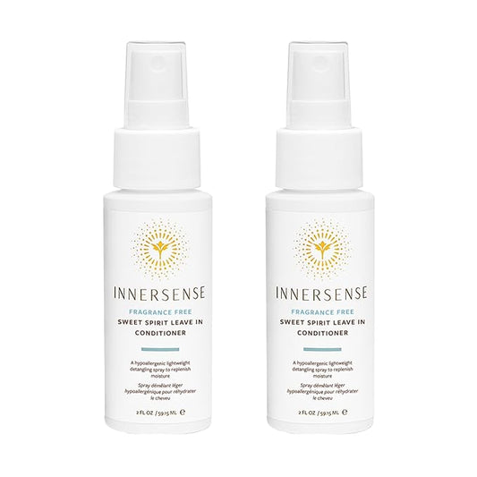 INNERSENSE Organic Beauty - Fragrance-Free Sweet Spirit Leave-In Conditioner | Detangling, Hydrating, Smoothing | Non-Toxic, Cruelty-Free, Clean Haircare (2 pack - 2 fl oz | 59.1 mL each)