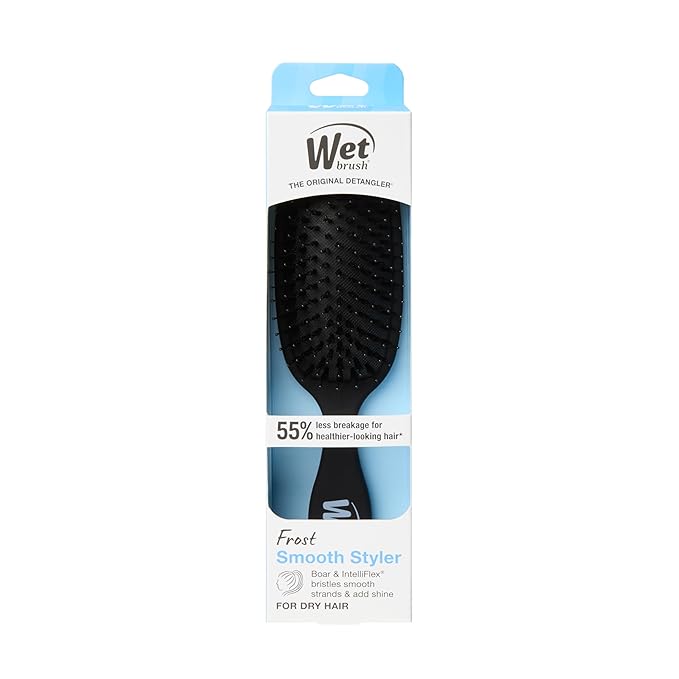 Wet Brush Smooth Styler Hair Brush, Black Frost, Exclusive Ultra-soft IntelliFlex Bristles, Synthetic Boar Bristles, Shiny And Smooth, For All Hair Types, For Women, Men, Wet And Dry
