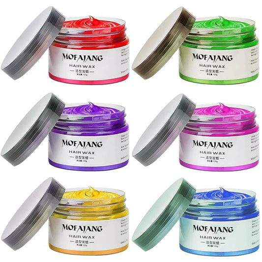Temporary Hair Color Chalk For Kids, Hair Wax Color For 4 5 6 7 8 9 Year Old Girl Gifts, Birthday,Party, Cosplay DIY, Children's Day, Halloween, Christmas (6, Red Pink Gold Blue Green Purple)