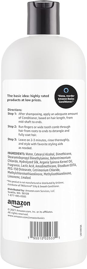 Amazon Basics Conditioner, 28 Fluid Ounce, Pack of 2 | Soft & Sleek | For Dry or Damaged Hair