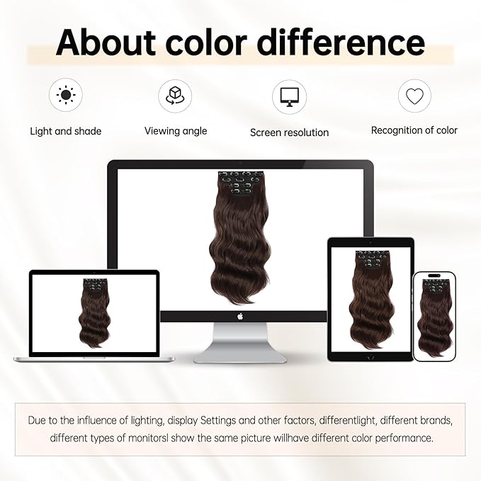 Vigorous Clip in Hair Extensions 20Inch Light Brown Hair Extensions Clip Ins 4Pcs Long Wavy Soft Synthetic Hairpieces for Women