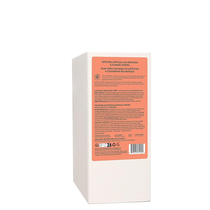 ATTITUDE Colorlast Hair Shampoo, EWG Verified, For Color Treated Hair, Protects Color, Naturally Derived Ingredients, Vegan and Plant Based, Avocado Oil and Pomegranate, Bulk Refill, 67.6 Fl Oz