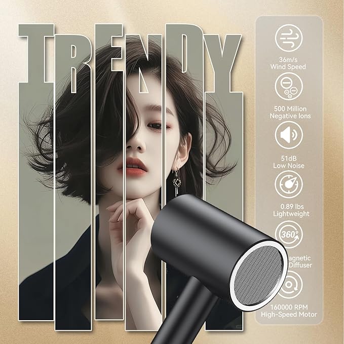 110V Hotel Wall Mounted Hair Dryer for Bathroom（with Night Light） Professional Styling HairDryer for Salon【Blue Light Negative Ions】 Fast Drying Restroom Blow Dryer，Matte Texture - Roland Purple