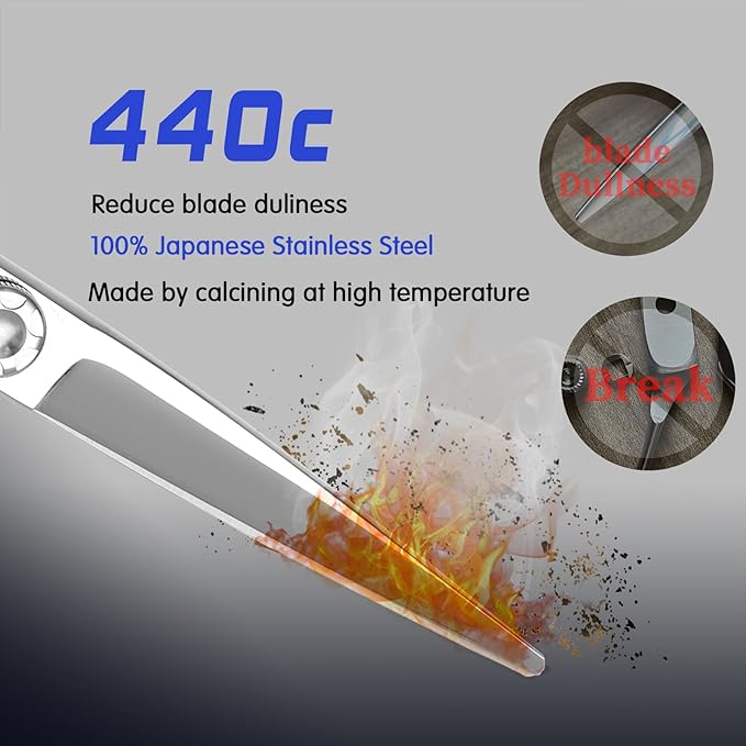 YASAKA 6 Inch Professional Hair Thinning and Cutting Shears Kit,Barber Shears,Cobalt Stainless Scissors,Sharp Razor Edge Barber Hair Scissors, Ergonomic Grip Design for Hair Salon or Home Use