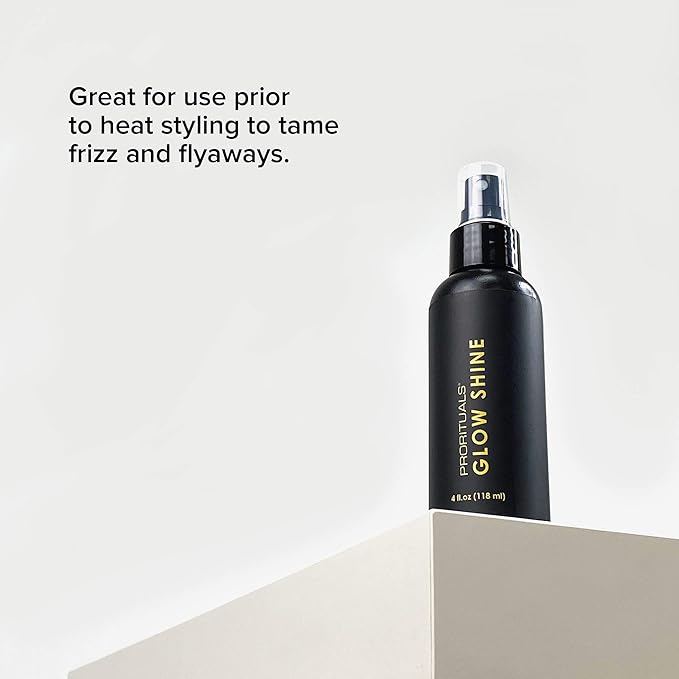 Prorituals Hair Spray, Hair Styling for Men and Woman, Glow Shine Spray - Lightweight Hair Shine Spray with Heat Protection & Frizz Control, Adds Instant Shines, 4 fl oz