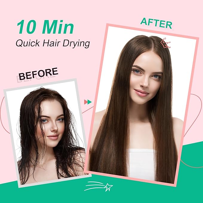 Travel Hair Dryer Brush Dual Voltage Blow Dryer in One, 2 inch Mini Hot Air Styling Tool, Hair Volumizer/Straightener/Curler with Universal Adapter, European Travel Size Styler