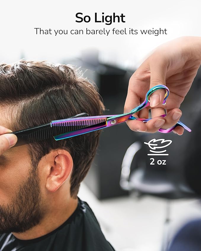 ULG Hair Thinning Scissors Professional Barber’s Texturizing Teeth Shears for Hairdressing, Salon and Home Use Thinning Shears for Hair Cutting, Made of Japanese Stainless Steel, 6.5 inch