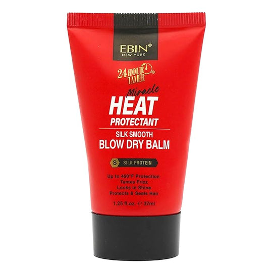 EBIN NEW YORK 24 Hour Tamer Heat Protectant Silk Smooth Blow Dry Balm 1.25 Fl Oz | Thermal Protection for Hair, Frizz Control & Shine | Lightweight, Safe for All Hair Types