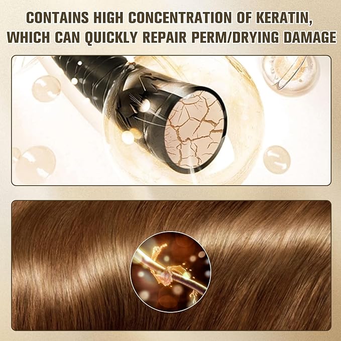 8s Revitalizes Hot Dyeing Damaged Hair,Keratin Hair Mask Deep Conditioner,Instantly Smooths Frizz,Repair for Dry Damaged Hair,Perm And Dye Repair Conditioner-70ml