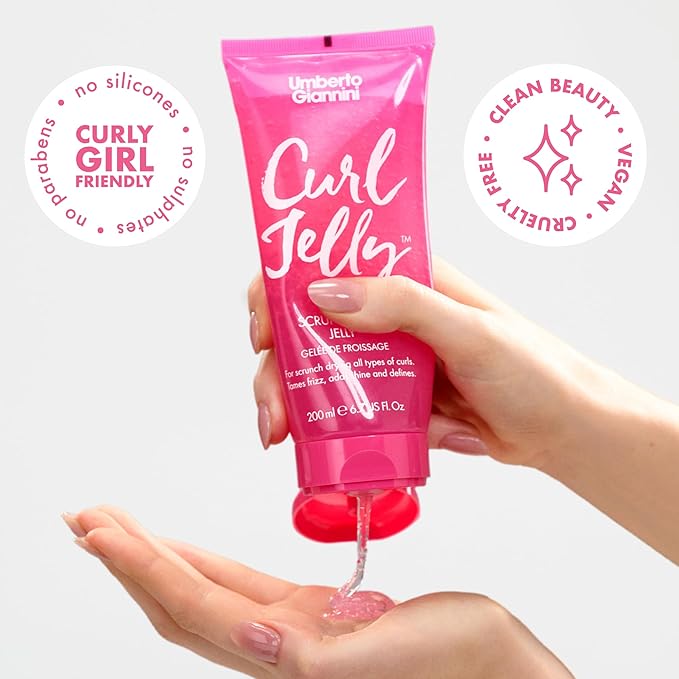 Umberto Giannini Volumizing Duo - Curl Jelly Scrunching Jelly Gel & Curl Whip Mousse - Adds Definition & Reduces Frizz - For Curly, Wavy & Coily Hair