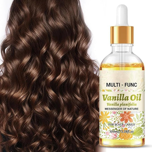 Vanilla Hair Smoothing Oil – 100ml Fast-Absorbing Hair Growth Scalp Nourishing Oil for Thin & Frizzy Hair, Split Ends Care | Non-Greasy, Lightweight Formula