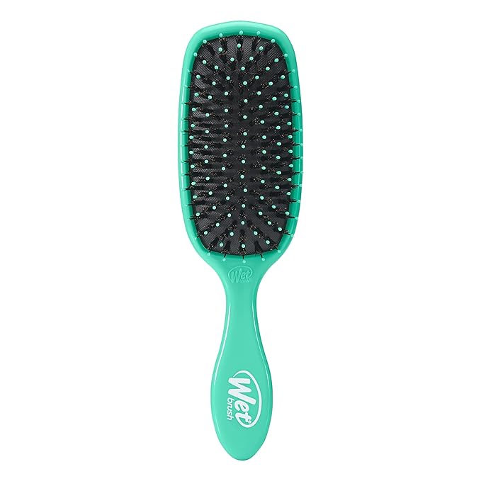Wet Brush Shine Enhancer, Aqua, Natural Boar Bristles with Ultra-Soft IntelliFlex Technology, Leaves Hair Shiny and Smooth, Detangling Brush for All Hair Types, For Women, Men, Wet & Dry Styling
