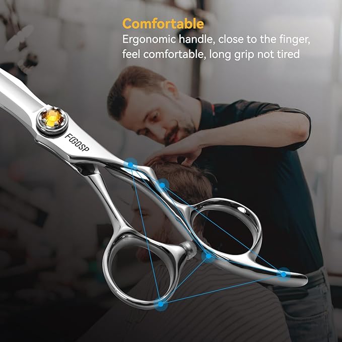 6" Professional Hair Shears Set Japanese VG10 Stainless Steel Sharp CNC Scissors Lightweight Smooth Cutting Barbers Straight and Thinning Scissors Kit for Salon Professionals