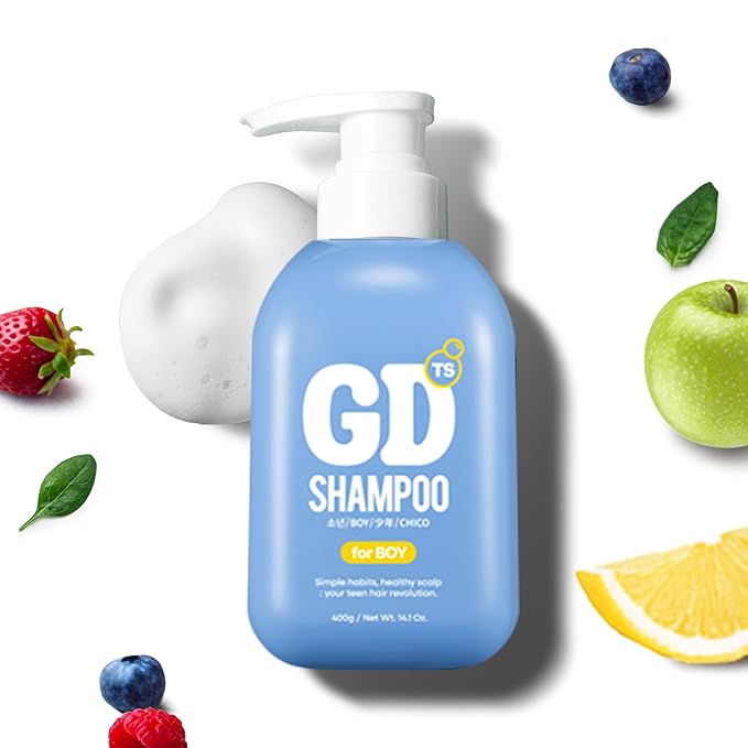 TS GD Shampoo for Flake Prone, Uncomfortable Scalp (14.1 Fl Oz) For Youth & Teens | Gentle Scalp-Care Routine | Silicone, SLS, SLES Free | Korean Hair Care (Blue)