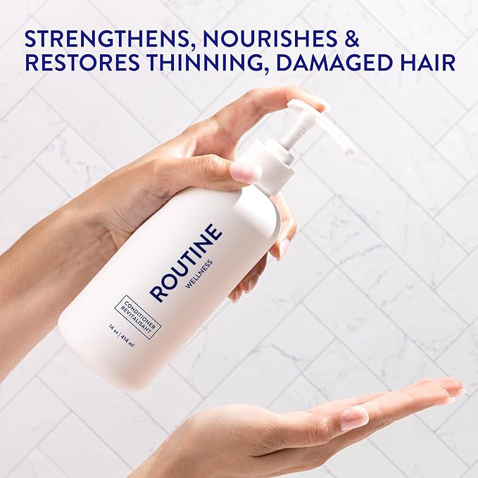 Routine Wellness Anti-Thinning Deep Conditioner for Thinning Hair – Strengthening DHT Blocker Formula for Men & Women – Promotes Fuller-Looking, Healthier Hair – 14 oz Orange Blossom & Sandalwood