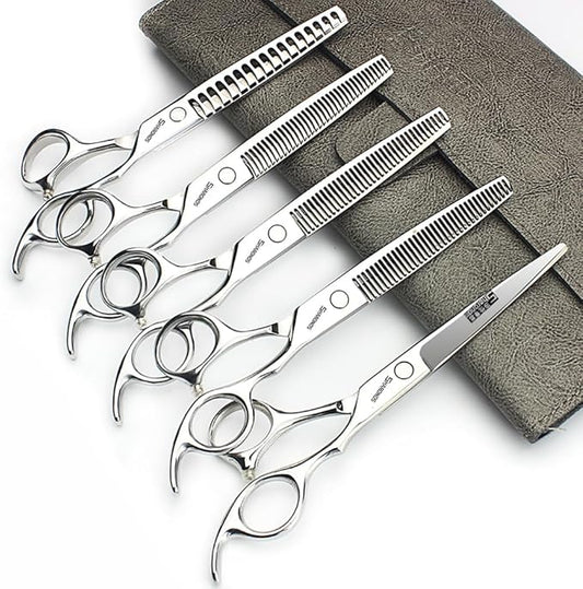 Barber hair scissors, Axemoore professional haircut Cutting Scissors/Shears set- 6", made of Japanese stainless steel, especially (6.5in-5pc)