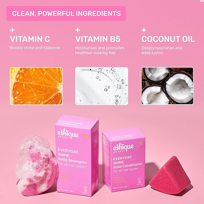 Ethique Beauty Mini Sampler Solid Shampoo & Conditioner Bar Set - Scalp Health Shampoo for itchy, dry, flaky scalps with Oatmeal - Plastic-Free, Cruelty-Free, Vegan - Travel Size - 2 Pack