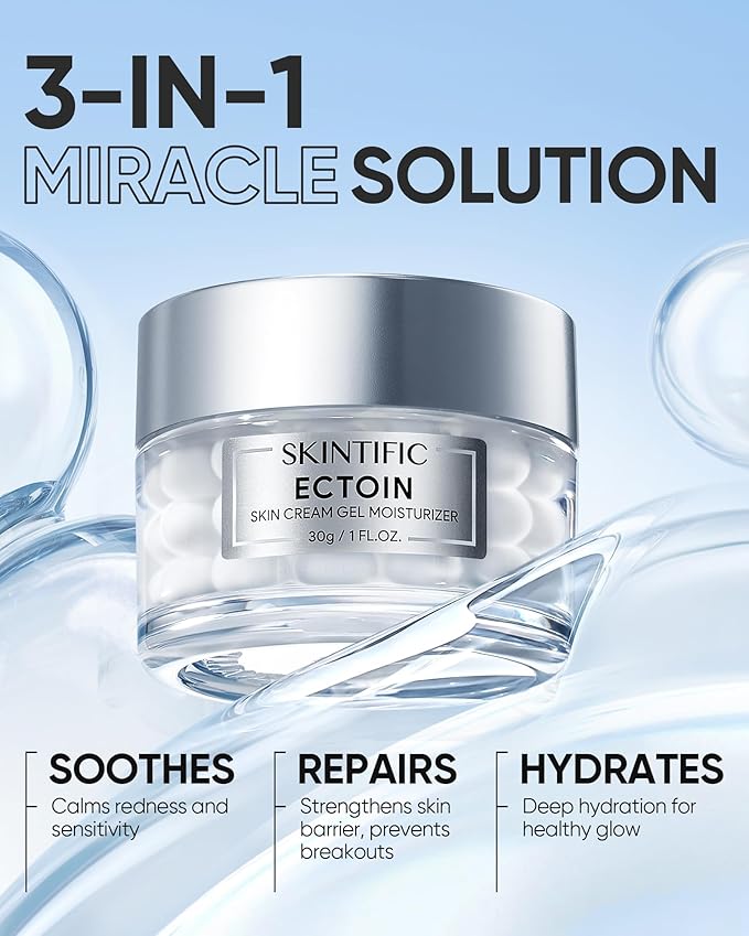 Truffle Biome Skin Cream Gel Moisturizer, Gel & Bubble Layers with White Truffle, Ceramide & Probiotic Complex, Calms Sensitive Skin, Reduces Redness, Strengthens Skin Barrier, 1fl.oz / 30g