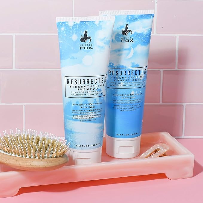 ARCTIC FOX VEGAN & CRUELTY FREE RESURRECTED STRENGTHENING COLOR SAFE & SULFATE FREE SHAMPOO AND CONDITIONER FOR ALL HAIR TYPES (SHAMPOO & CONDITIONER)