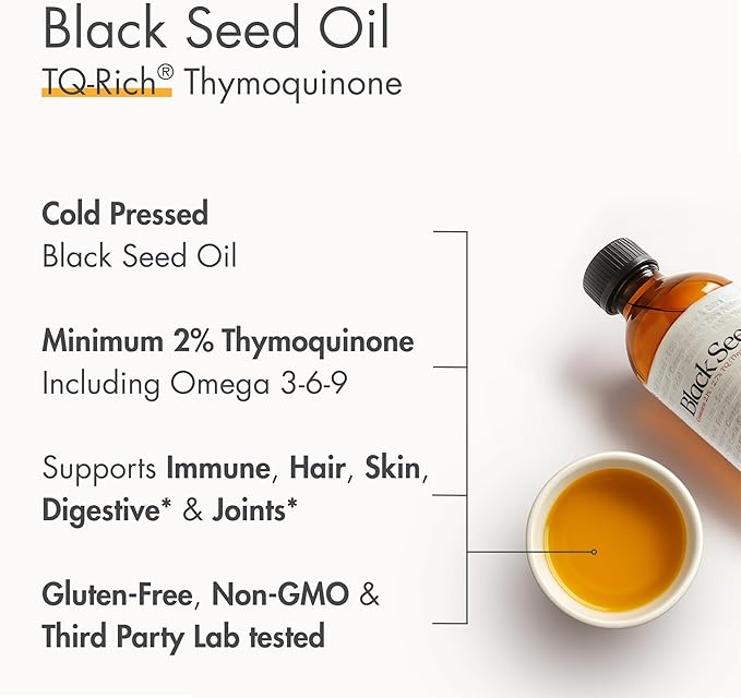 adalin Black Seed Oil Liquid 25.2 fl oz | Nigella Sativa Seed Oil | High Thymoquinone | Cold Pressed | Glass Bottle | Blackseed | Vegan | Gluten Free