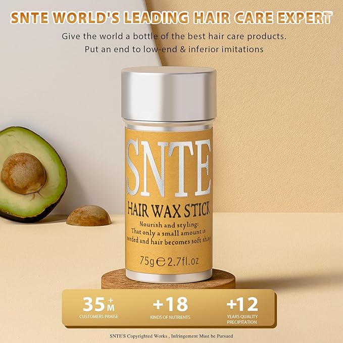 Samnyte Hair Wax Stick, Hair-Styling Waxes, Nourishing Accessories - Slick Stick for Women & Kids, Gel Tamer for Flyaways, Bun Maker & Styling Cream, 2.7 Fl Oz