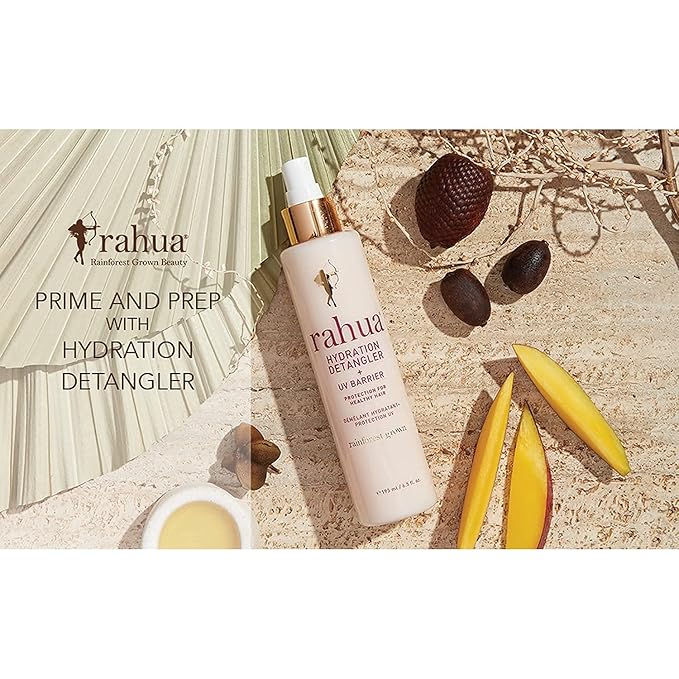 Rahua Hydration Detangler Spray + UV Barrier, Vegan Leave In Hair Spray, Travel Size, Conditioner for Added Shine, Damage Protection & Frizz Control, Rahua Oil, Morete & Mango, All Hair Types, 2 Fl Oz