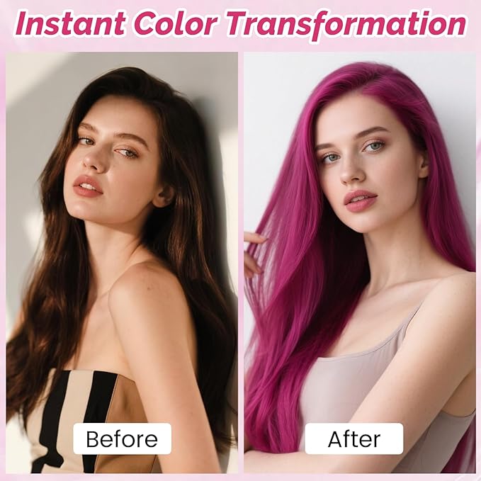 Hot Pink Temporary Hair Color Spray, SOVONCARE Natural Hair Wax Dye Spray for Kids Halloween, Christmas Party, Cosplay -On 1-Day Washable 120ML