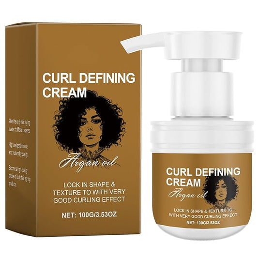 Coconut Oil Curl Defining Cream, Coconut Curling Cream for Enhances Wavy Hair and Curly Hair, Anti-Frizz Curl Cream Hydrating Hair Mask to Define All Curly Types & Hair Textures