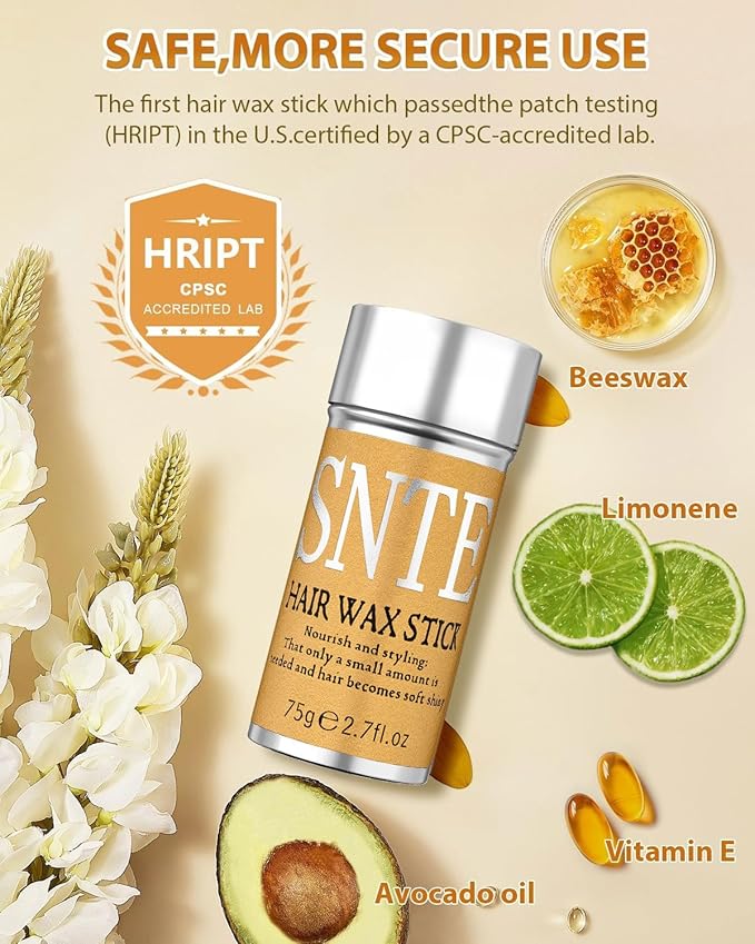 Samnyte Hair Wax Stick, Hair-Styling Waxes, Nourishing Accessories - Slick Stick for Women & Kids, Gel Tamer for Flyaways, Bun Maker & Styling Cream, 2.7 Fl Oz