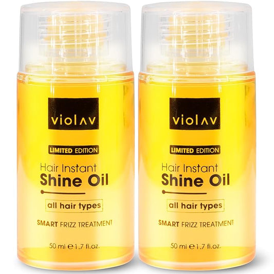 Heat Protectant for Hair - Hair Oil for Frizzy Hair, Damaged, Curly Hair | Hair Growth, Instant Shine, Strong Care Serum for Split Ends Curls - Travel Size, Anti Frizz Control [2 Pack]