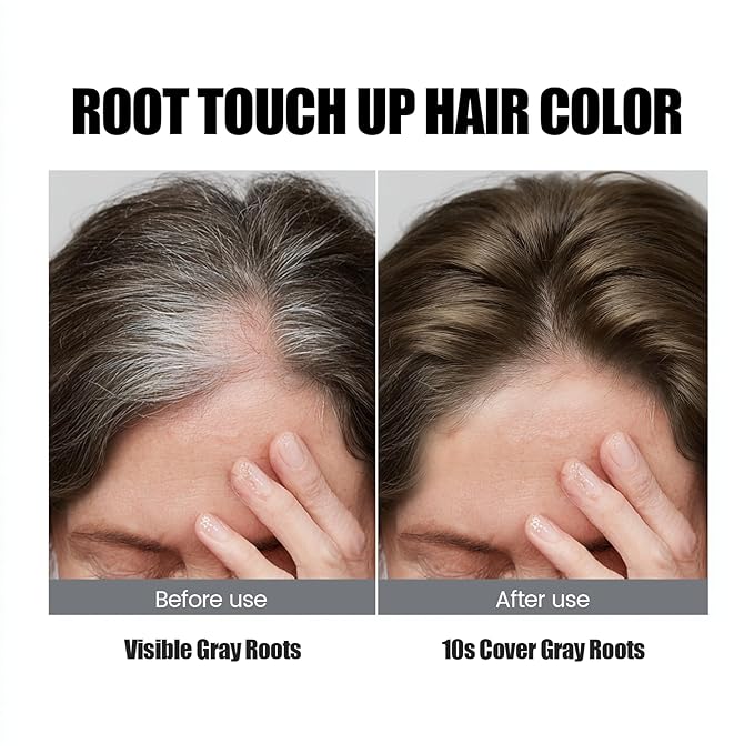 VOLLUCK Hair Thickening Fibers Spray, Temporary Colored Hair Thickener for Root Touch Up Spray, Grey Coverage Root Concealer for Women & Men, | Volumizing & Thickening | Light Brown