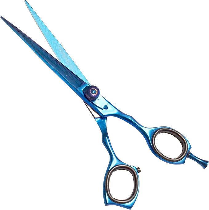 ANDUSTRIAL - Professional Hair Cutting And Thinning Scissors/Shears For Men/Women/Home/Salon - Premium High Carbon Steel Quality - Smooth And Sharp - 6.5 Inch, Blue