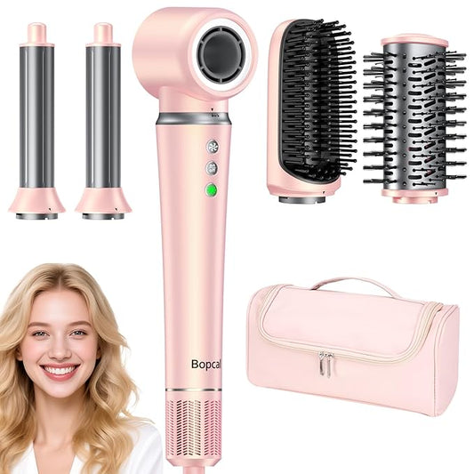 5 in 1 Air Wrap Hair Styler with Travel Bag- Professional Frizz-Free Auto Wrap Curler, High-Speed Hair Dryer, Straightening & Blow Dryer Brush for Multiple Styling, No Heat Damage, Gift for Women