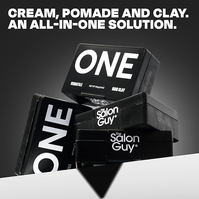 THESALONGUY ONE Hair Clay for Men - 3-in-1 Styling Cream, Clay, and Hair Pomade for Men - Ultra Versatile, Clean Scent, Matte Finish - (3.5 oz)